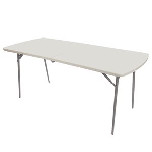 Hampden Furnishings Baldwin 30 W X 72-in L Rectangle Polypropylene Grey Elegant Folding Table