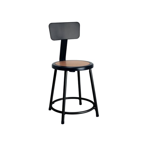 Hampden Furnishings Felix Black 18-in H Steel Bar Stool w/ Backrest