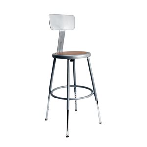 Hampden Furnishings Felix Grey Steel 19-27-in H Adjustable Height Bar Stool w/ Backrest