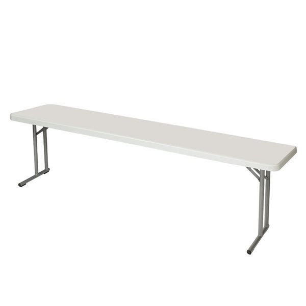 Hampden Furnishings Baldwin 18 W X 96-in L Rectangle Polypropylene Grey Seminar Folding Table