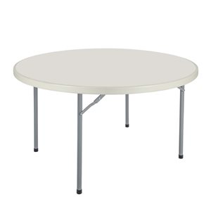 Hampden Furnishings Baldwin 48-in W Round Polypropylene Grey Folding Table