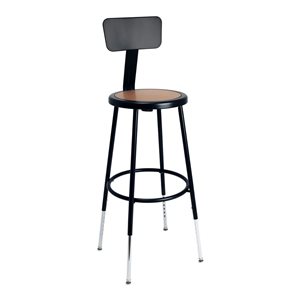 Hampden Furnishings Felix Black Steel 25-33-in H Adjustable Height Bar Stool w/ Backrest