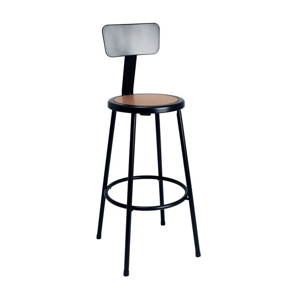 Hampden Furnishings Felix Black Steel 30-in H Bar Stool w/ Backrest