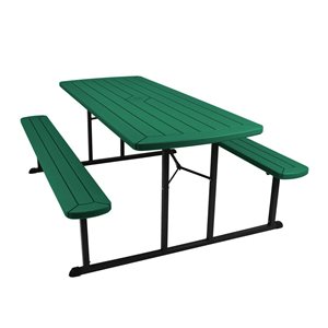 Hampden Furnishings Travis 30 W X 72-in L Rectangle Polypropylene Green Folding Picnic Table