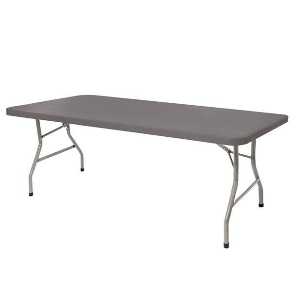 Hampden Furnishings Baldwin 30 W X 60-in L Rectangle Polypropylene Grey Folding Table