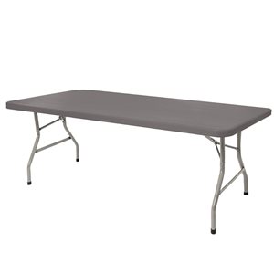 Hampden Furnishings Baldwin 30 W X 60-in L Rectangle Polypropylene Grey Folding Table