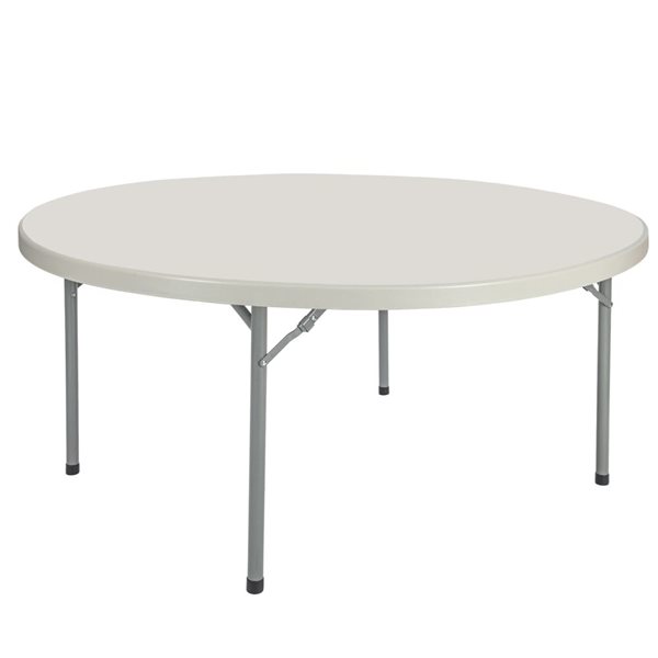 Hampden Furnishings Baldwin 60-in W Round Polypropylene Grey Folding Table