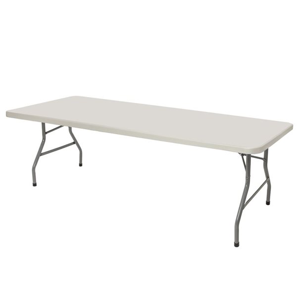 Hampden Furnishings Baldwin 30 W X 96-in L Rectangle Polypropylene Grey Folding Table