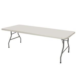 Hampden Furnishings Baldwin 30 W X 96-in L Rectangle Polypropylene Grey Folding Table