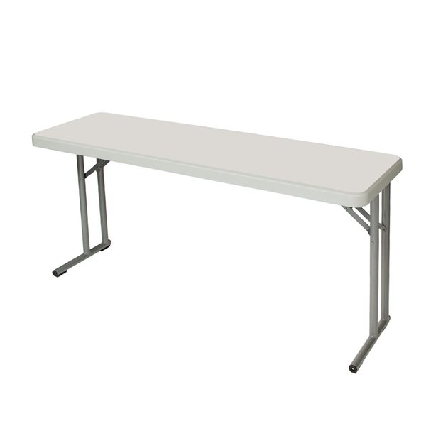 Hampden Furnishings Baldwin 18 W X 60-in L Rectangle Polypropylene Grey Seminar Folding Table