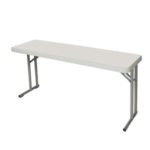 Hampden Furnishings Baldwin 18 W X 60-in L Rectangle Polypropylene Grey Seminar Folding Table