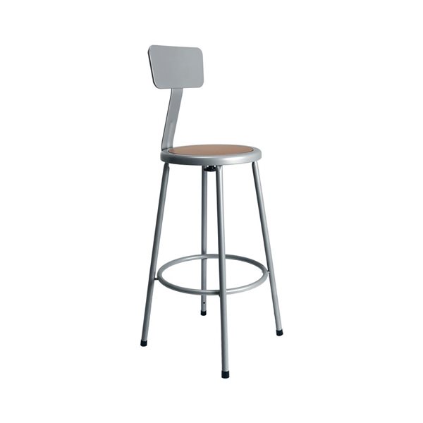 Hampden Furnishings Felix Grey 30-in H Steel Bar Stool w/ Backrest