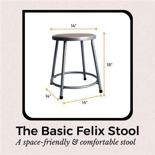 Hampden Furnishings Felix Grey Steel 18-in H Bar Stool