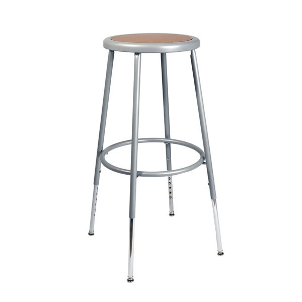 Hampden Furnishings Felix Grey Steel 25-33-in H Adjustable Height Bar Stool