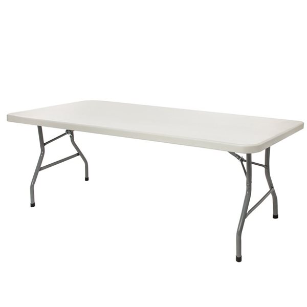 Hampden Furnishings Baldwin 30 W X 60-in L Rectangle Polypropylene Grey Folding Table