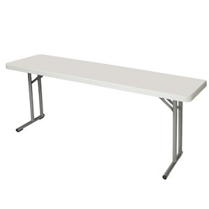 Hampden Furnishings Baldwin 18 W X 72-in L Rectangle Polypropylene Grey Seminar Folding Table