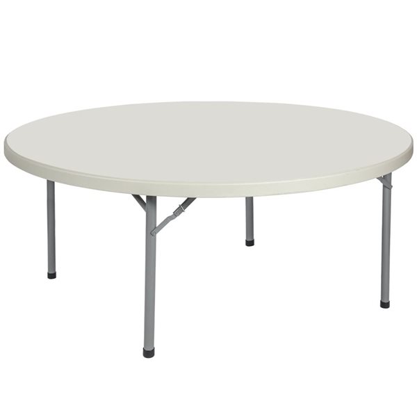 Hampden Furnishings Baldwin 71-in W Round Polypropylene Grey Folding Table