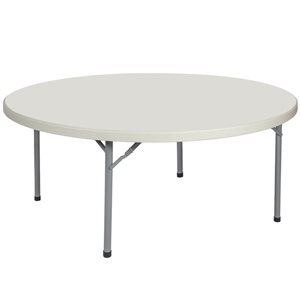 Hampden Furnishings Baldwin 71-in W Round Polypropylene Grey Folding Table