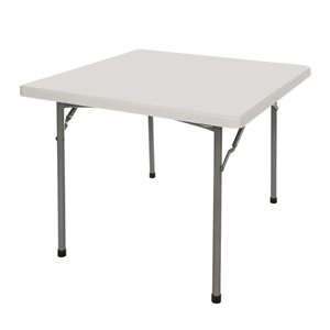 Hampden Furnishings Baldwin 36 W X 36-in L Square Polypropylene Grey Folding Table