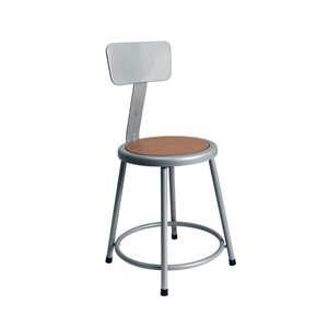 Hampden Furnishings Felix Grey 18-in H Steel Bar Stool w/ Backrest