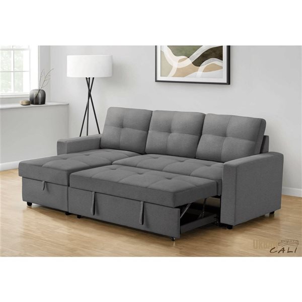 Urban Cali Venice Sleeper Sectional Sofa Bed with Reversible Storage Chaise