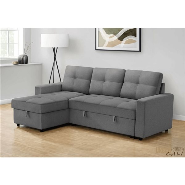 Urban Cali Venice Sleeper Sectional Sofa Bed with Reversible Storage Chaise