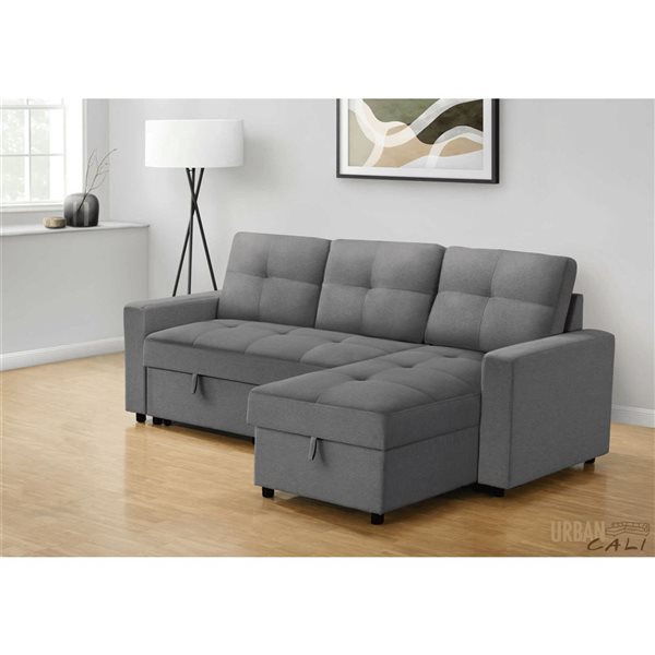 Urban Cali Venice Sleeper Sectional Sofa Bed with Reversible Storage Chaise