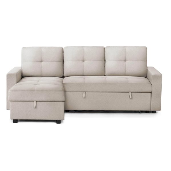 Urban Cali Venice Sleeper Sectional Sofa Bed with Reversible Storage Chaise