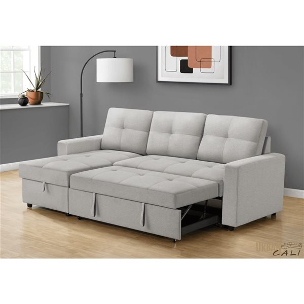 Urban Cali Venice Sleeper Sectional Sofa Bed with Reversible Storage Chaise