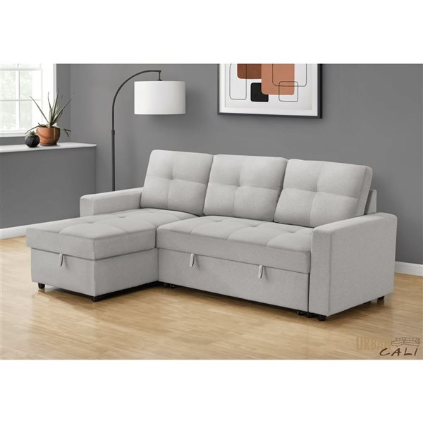 Urban Cali Venice Sleeper Sectional Sofa Bed with Reversible Storage Chaise