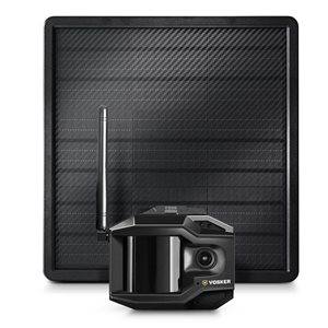 Caméra de sécurité autonome Vosker V300 Ultimate 4G-LTE avec banque d'alimentation solaire externe 15 000 mAh