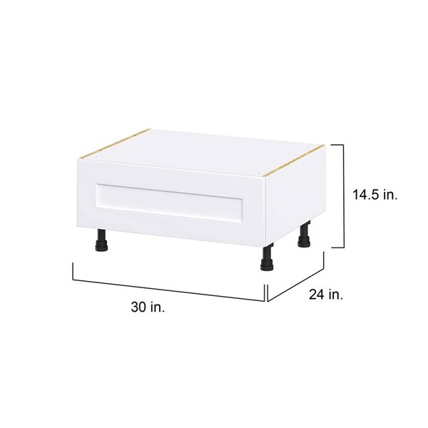 Hugo&Borg Jolie 30 W x 14.5-in H Warm White Window Seat Base Kitchen Cabinet w/Drawer