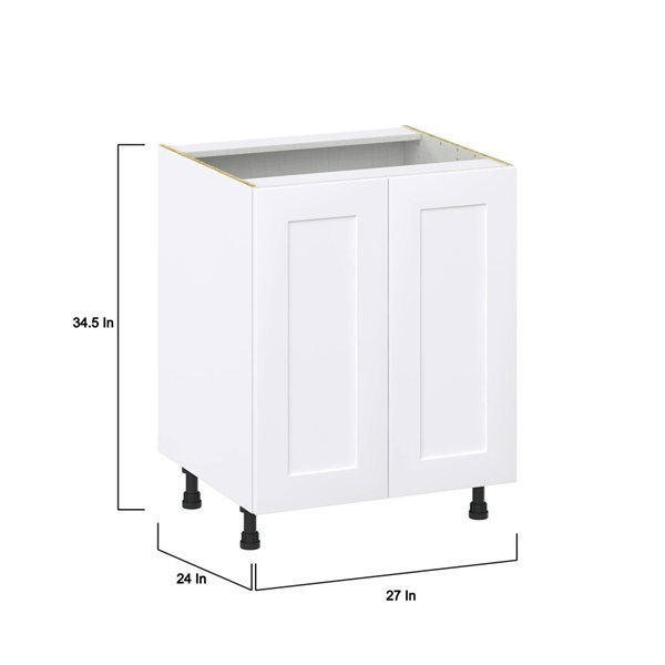 Hugo&Borg Jolie Base Full High Door Warm White Kitchen Cabinet - 27 x 34.5-in