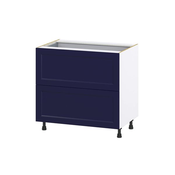 Hugo&Borg Lorette Base 2 Drawers and One Inner Drawer Blue Kitchen Cabinet - 36 x 34.5-in
