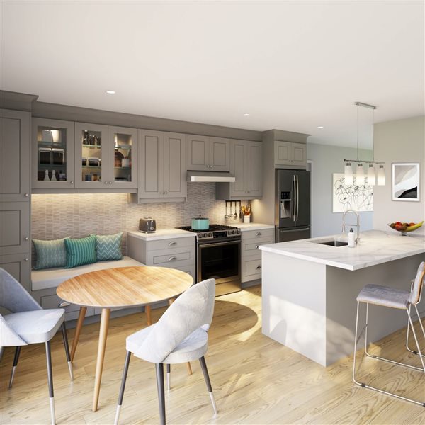 Hugo&Borg Belcourt Grey Wall Kitchen Cabinet with One 5-in Drawer - 24 x 35-in