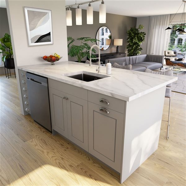 Hugo&Borg Belcourt 12 W x 34.5-in H 3-Drawer Grey Base Kitchen Cabinet