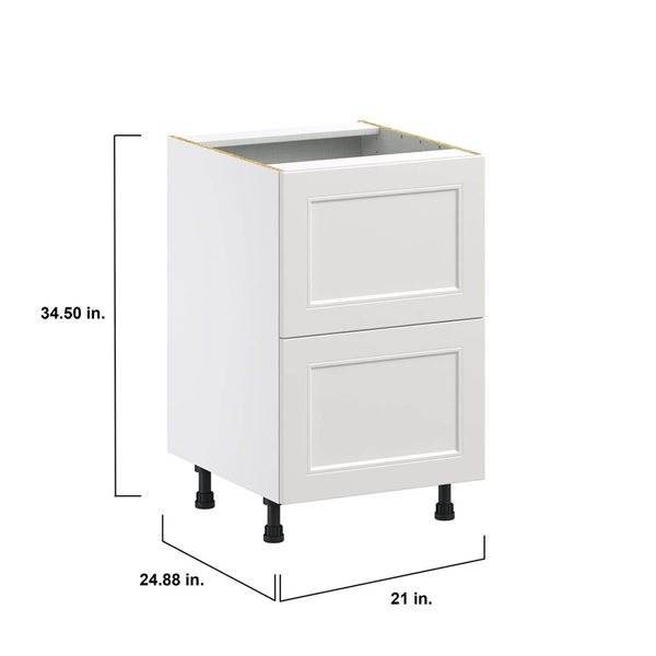 Hugo&Borg Belcourt Base 2-Drawer Grey Kitchen Cabinet - 21 x 34.5-in