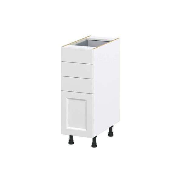 Hugo&Borg Riviera 12 W x 34.5-in H 4-Drawer Bright White Base Kitchen Cabinet
