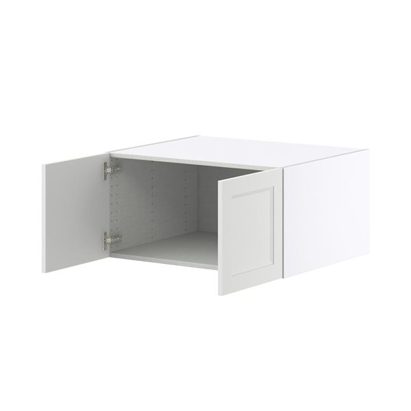 Hugo&Borg Riviera Bright White Deep Wall Bridge Kitchen Cabinet - 30 x 15 x 24-in
