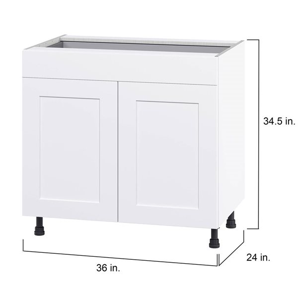 Hugo&Borg Jolie 36 W x 34.5-in H 2-Door Warm White Base Kitchen Cabinet w/ Drawer