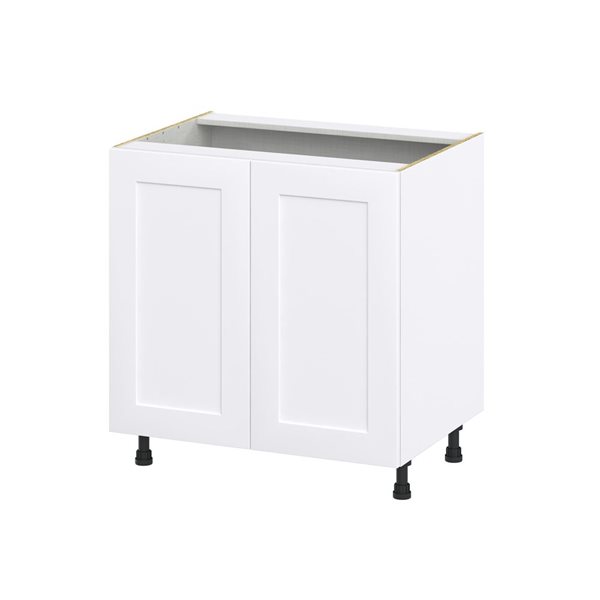 Hugo&Borg Jolie Base Full High Door and 3 Inner Drawers Warm White Kitchen Cabinet - 33 x 34.5-in