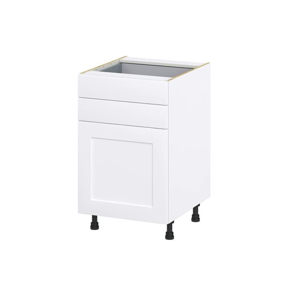 Hugo&Borg Jolie 25 D x 34.5 H x 21-in W Warm White Base Door and 2-Drawer Semi-Custom Cabinet