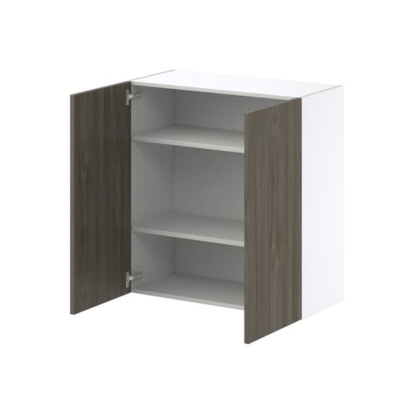 Hugo&Borg Savane 33 W x 35-in H Brown Textured Melamine Wall Kitchen Cabinet w/ Doors