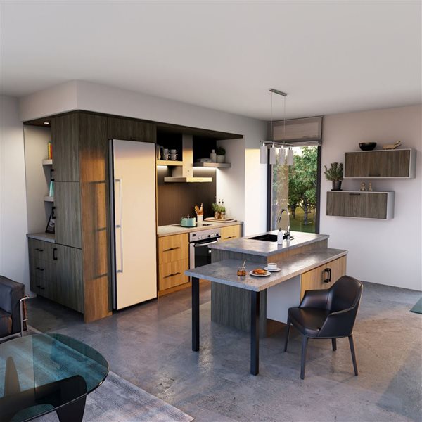 Hugo&Borg Savane 33 W x 35-in H Brown Textured Melamine Wall Kitchen Cabinet w/ Doors