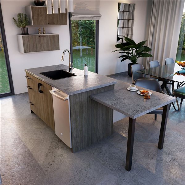 Hugo&Borg Savane 33 W x 35-in H Brown Textured Melamine Wall Kitchen Cabinet w/ Doors