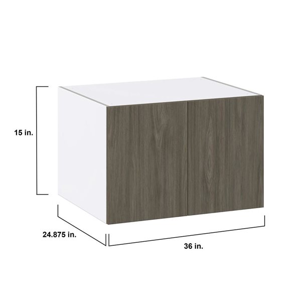 Hugo&Borg Savane 36 W x 15 H x 24-in H Brown Textured Melamine Wall Bridge Kitchen Cabinet w/ Doors
