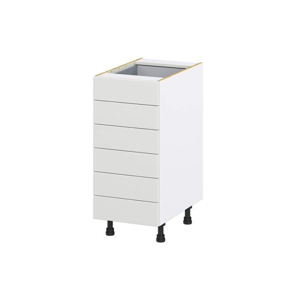 Hugo&Borg Riviera 15 W x 34.5-in H 6-Drawer Bright White Base Kitchen Cabinet