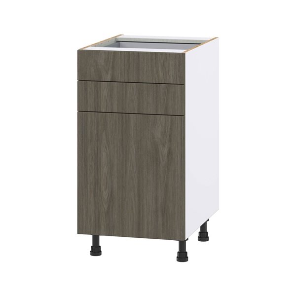Hugo&Borg Savane 24 D x 34.5 H x 18-in W Brown Base Door and Two 5-in Drawers Semi-Custom Cabinet