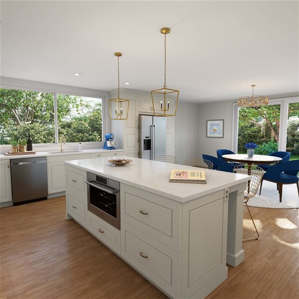 Hugo&Borg Riviera Bright White Wall Kitchen Cabinet with One 5-in Drawer - 15 x 35-in