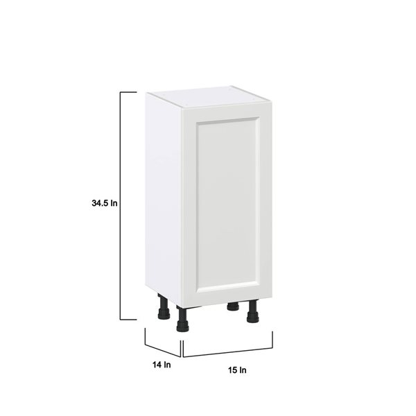 Hugo&Borg Riviera 14 D x 34.5 H x 15-in W White Shallow Base Full High Door Semi-Custom Cabinet